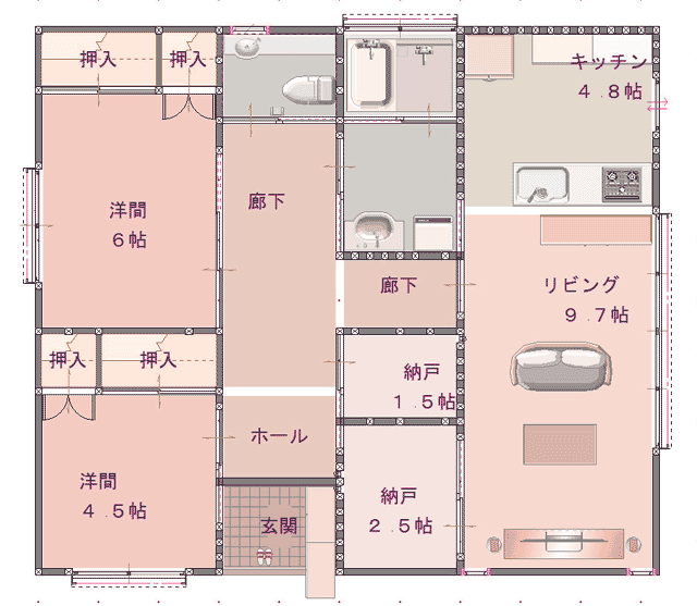 20坪の間取り図