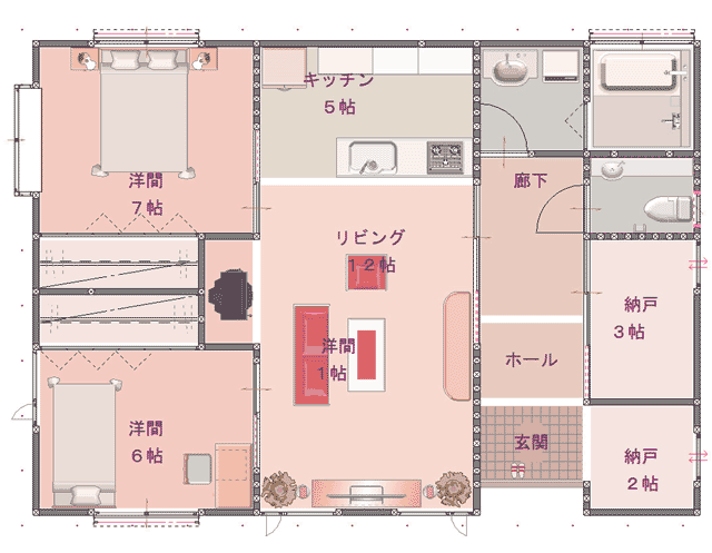 25坪の間取り図